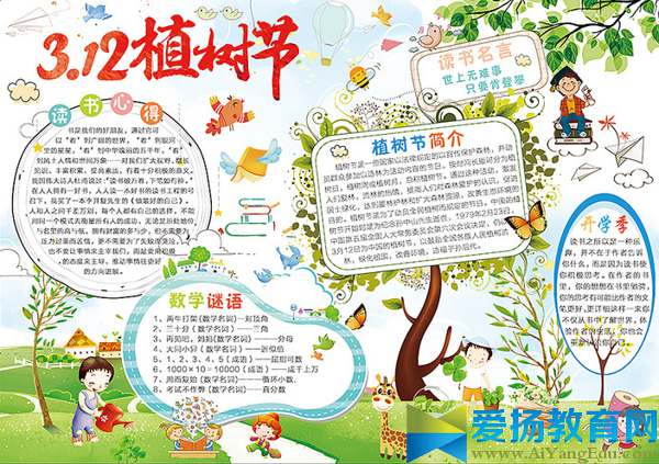 植树节手抄报边框设计图片